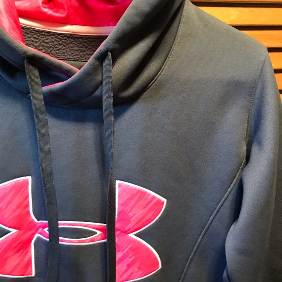 Under Armour Grey & Pink Coldgear Hoodie - Picture 6 of 8